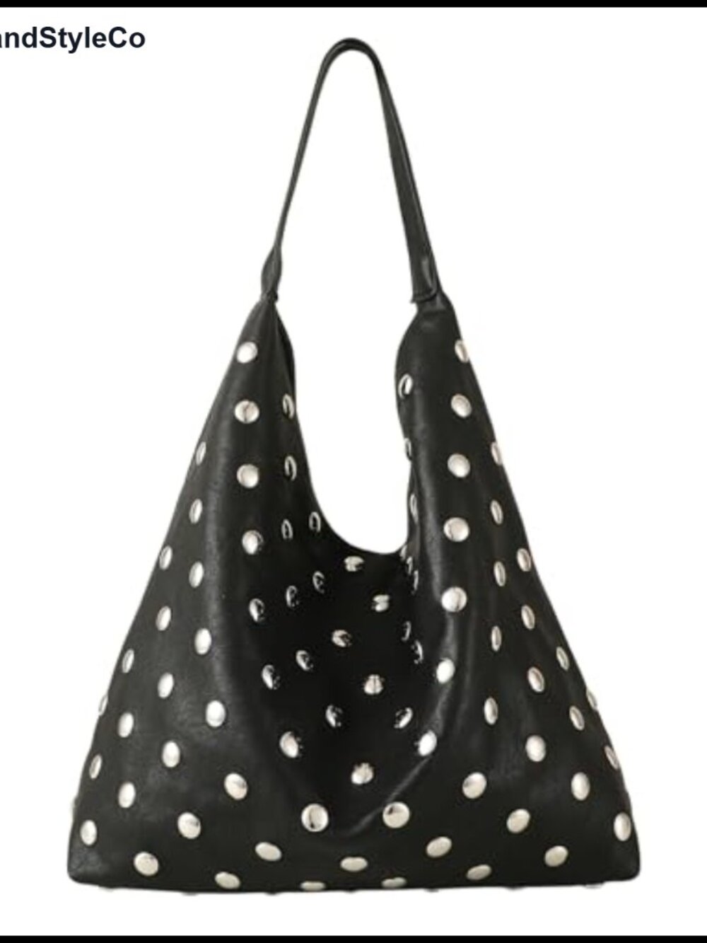 Studded Hobo Purse Women Leather Tote Bag Rivet Punk Shoulder Handbag